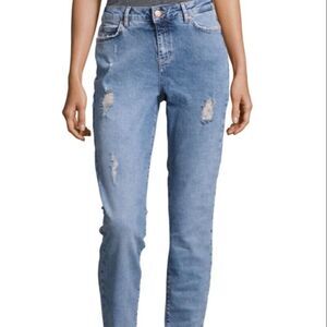 Mid Rise Denim Distressed Straight Leg Ankle Jeans Noisy May NEW